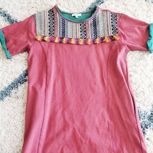 Hayden boho tassel shift dress